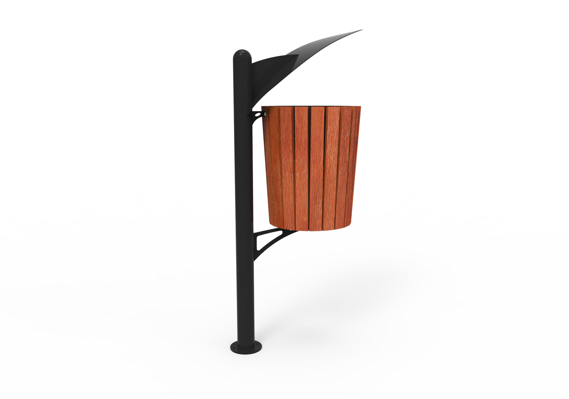 Ahşap Detaylı Çöp Kovası