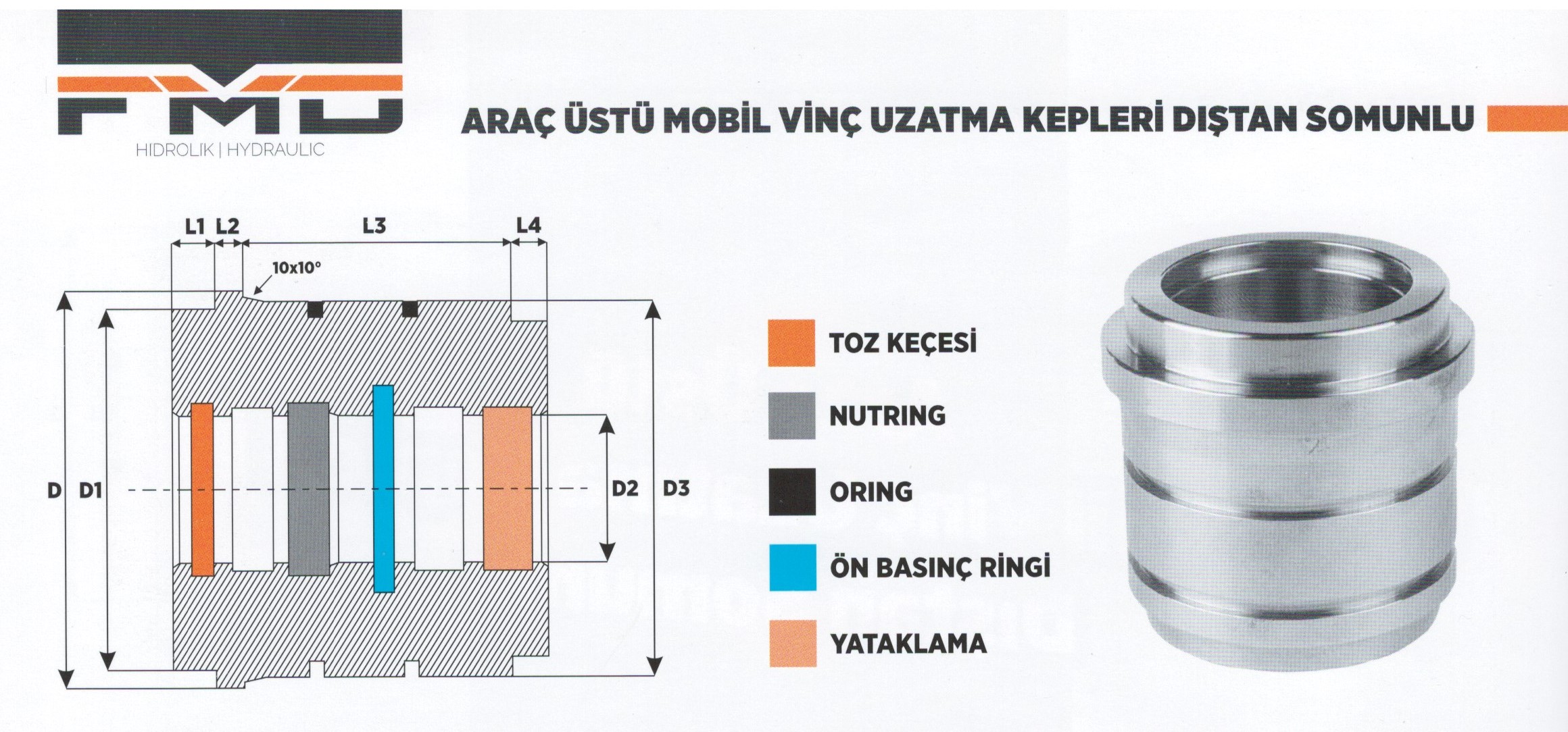 hidrolik silindir rot kepi