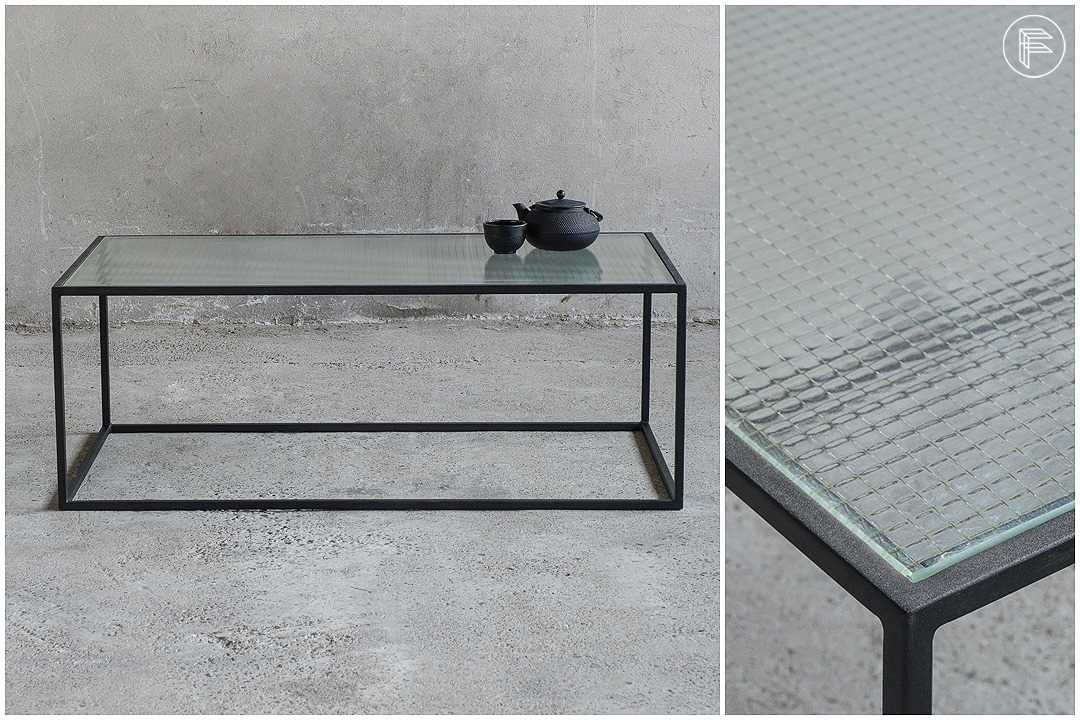 glass metal coffee table