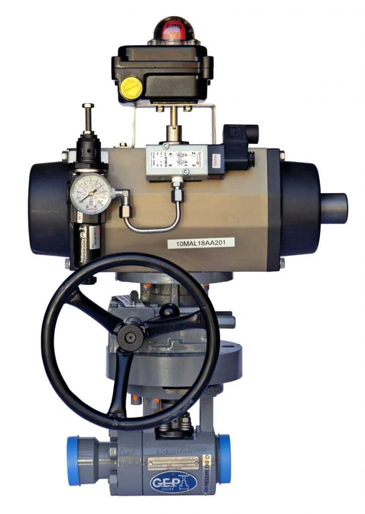 BALL VALVE METAL SEATS H.P. WITH PNEUMATIC ACTUATOR