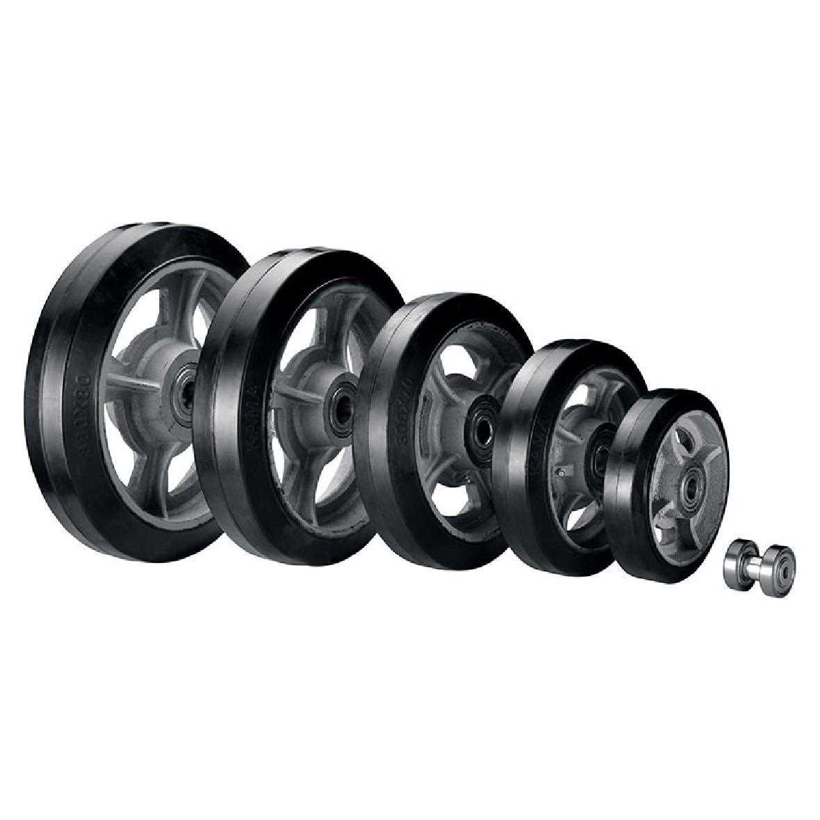 Black Elastic Rubber Industry Wheels 