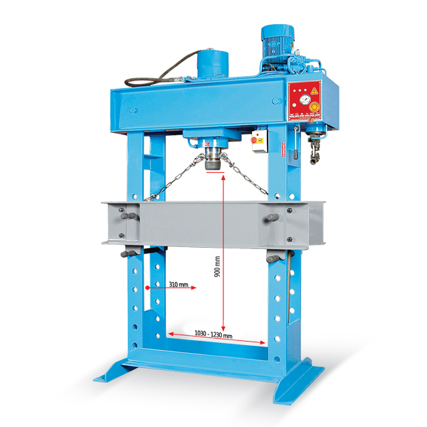 100 Ton Workshop Type Motorized, Arm and Overhead Press