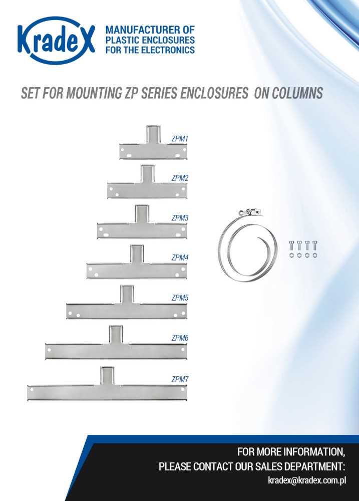 Set for mounting ZP series enclosures on poles, columns, trees, pipes