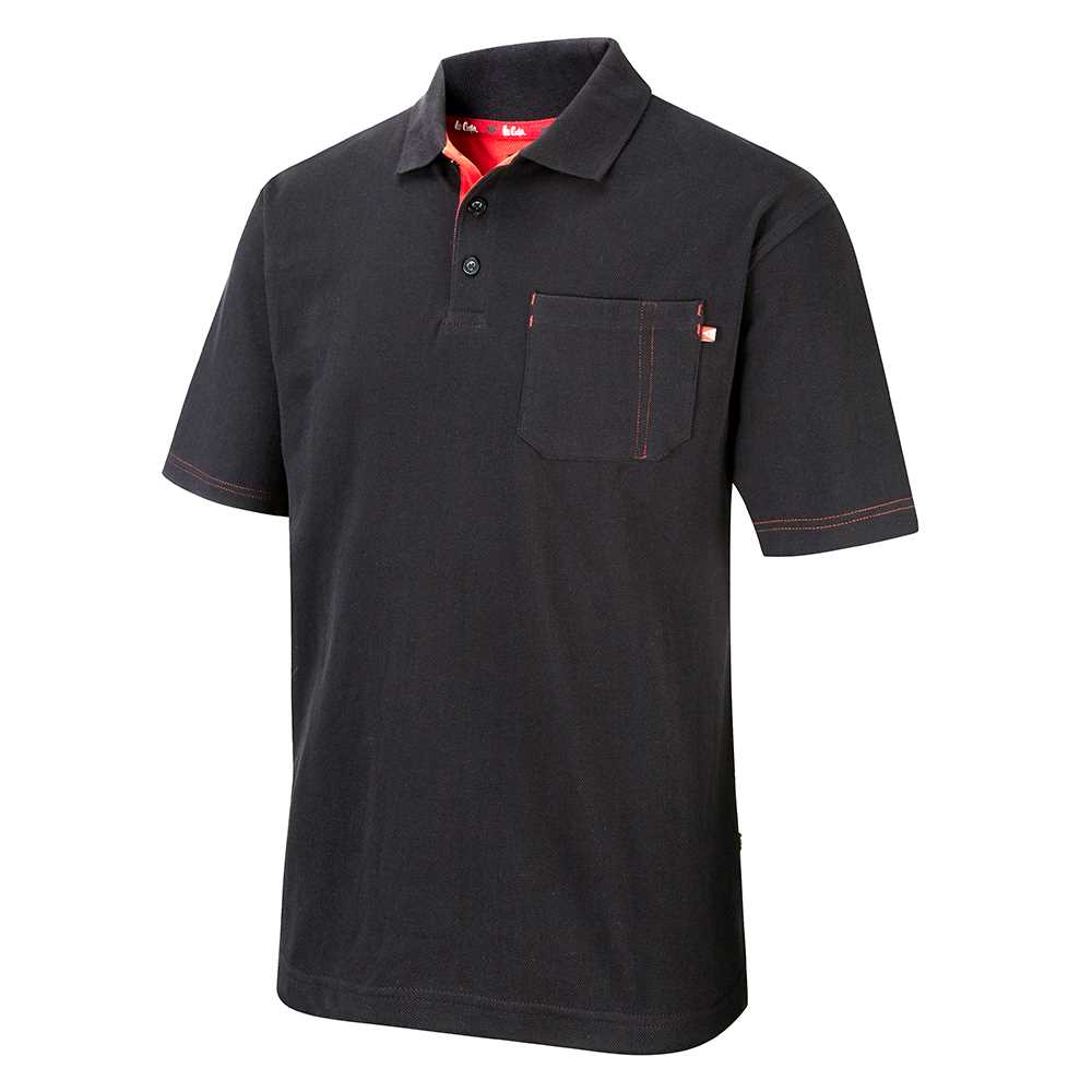 COTTON PIQUE POLO SHIRT BLACK