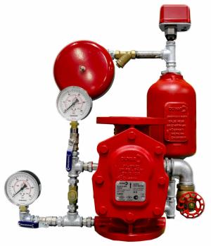 Wet alarm valve