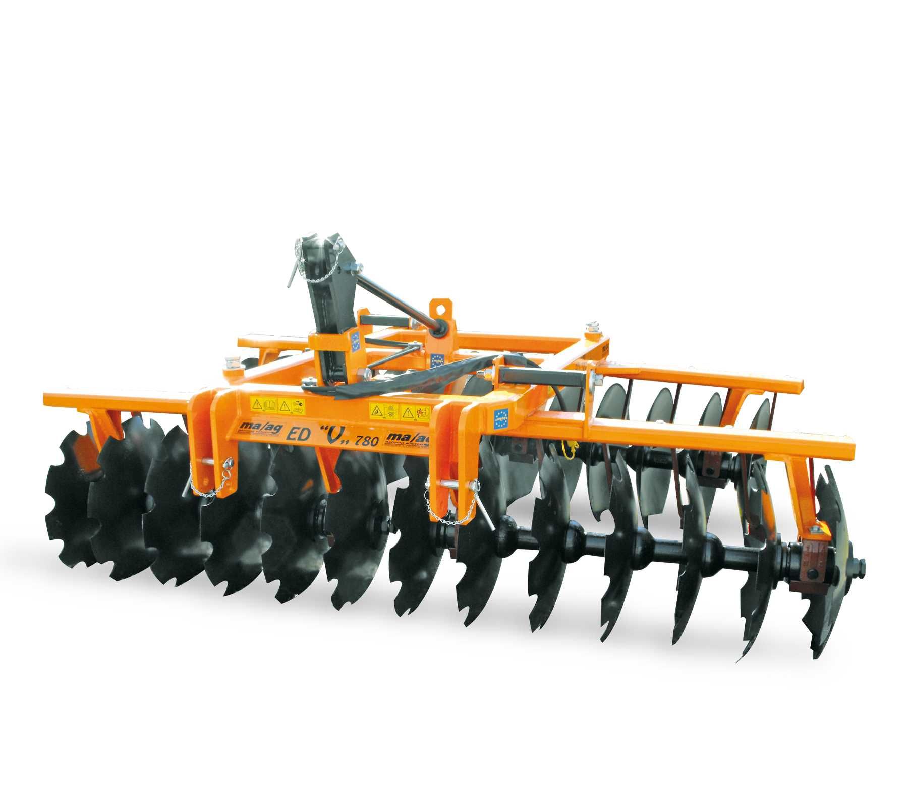 Disc harrows with “V” sections