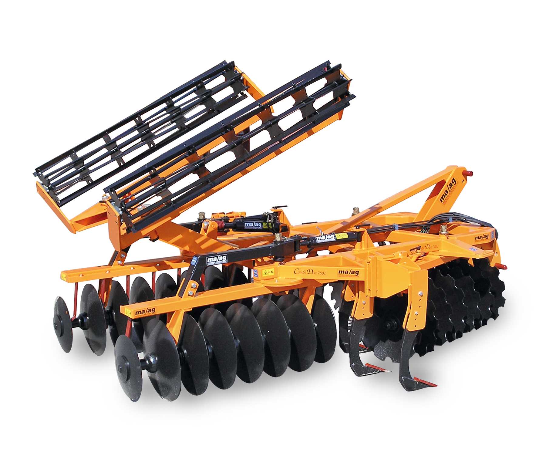 Disc harrows with “X” sections