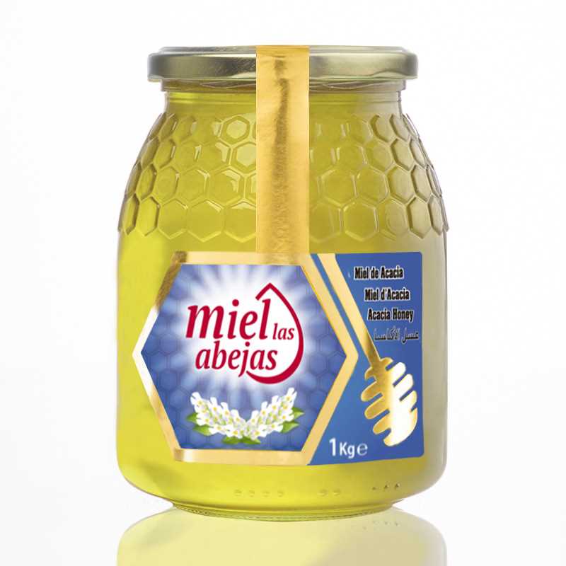 Acacia miel de 1 kg de vidrio