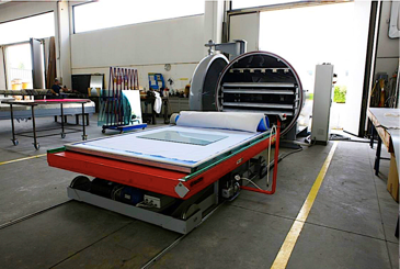 machine for laminating flat glass