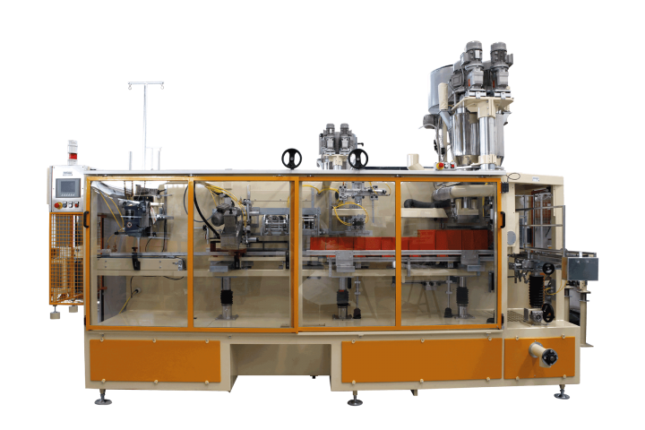 Medium capacity packing machine for preformed paper bags from 1,0 to 5,0 kg