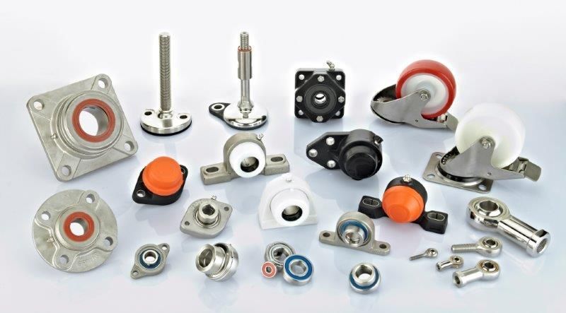 Hygienic machinery parts for harsh environments
