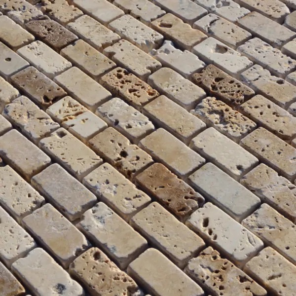 Travertino mosaico 2.5x5.0 Multicolor Rústico