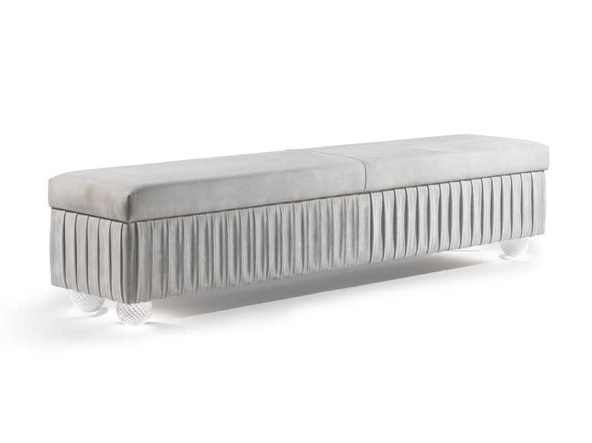 Storage upholstered leather bench