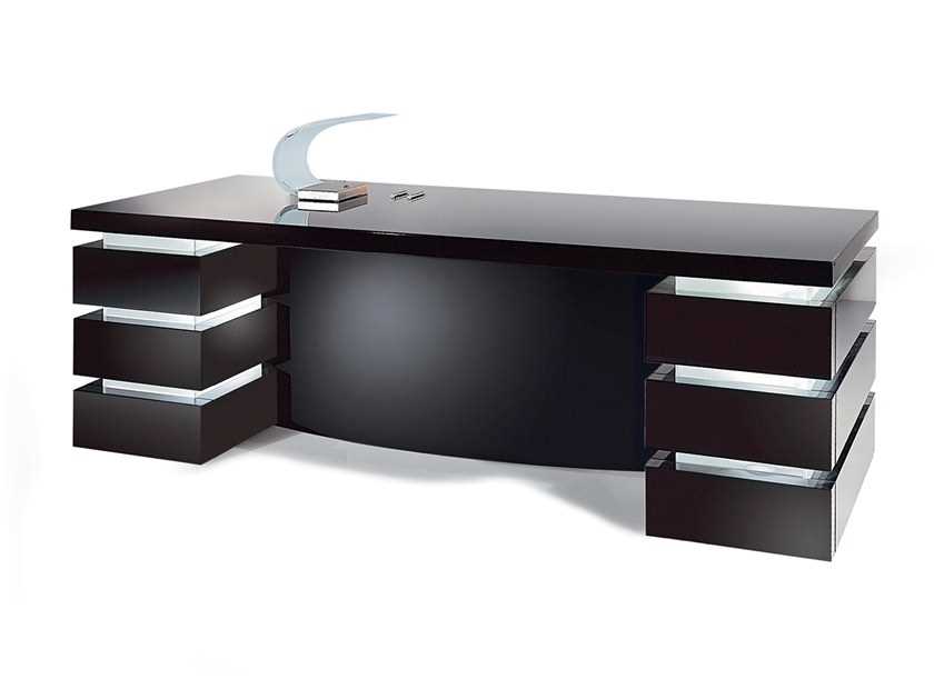 Wooden office desk with drawers