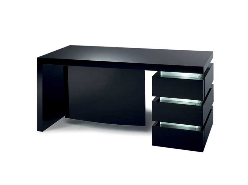 Wooden office desk with drawers