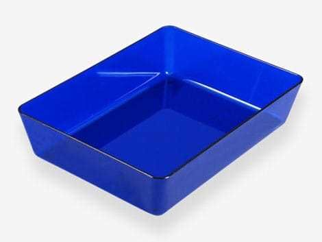 Transparent blue bowl 290x220x70 mm
