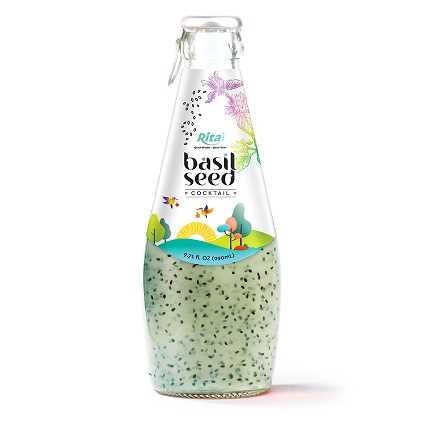 290ml Glass Bottle Basil Seed Drinks