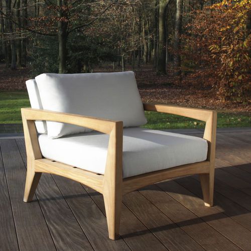 Zeitgenössischer Gartenholz-Fabric-Sitz