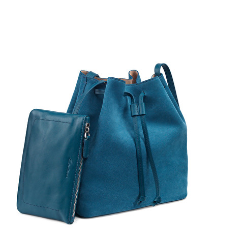 Leather lady bag and suede