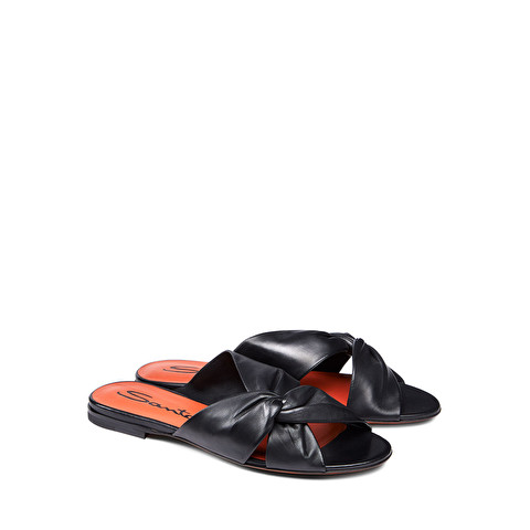 LEATHER WOMEN SANDALET SLIPPERS