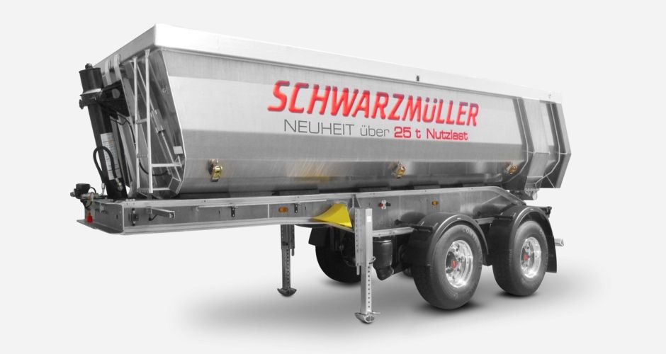 2 axles full aluminum track tipper semi-trailer - wheelbase 1,810 mm