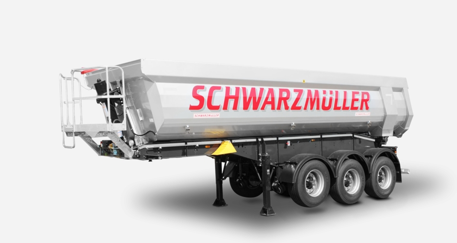 3-axle steel track العربات نصف المقطورة شاحنة قلابة