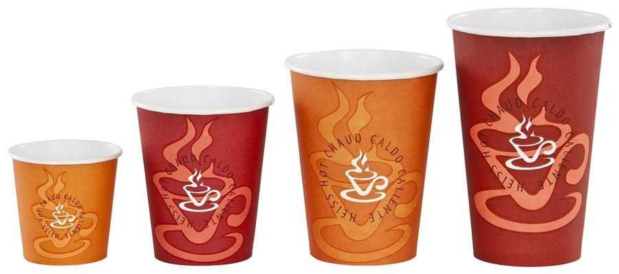 Cardboard cups of hot drinks