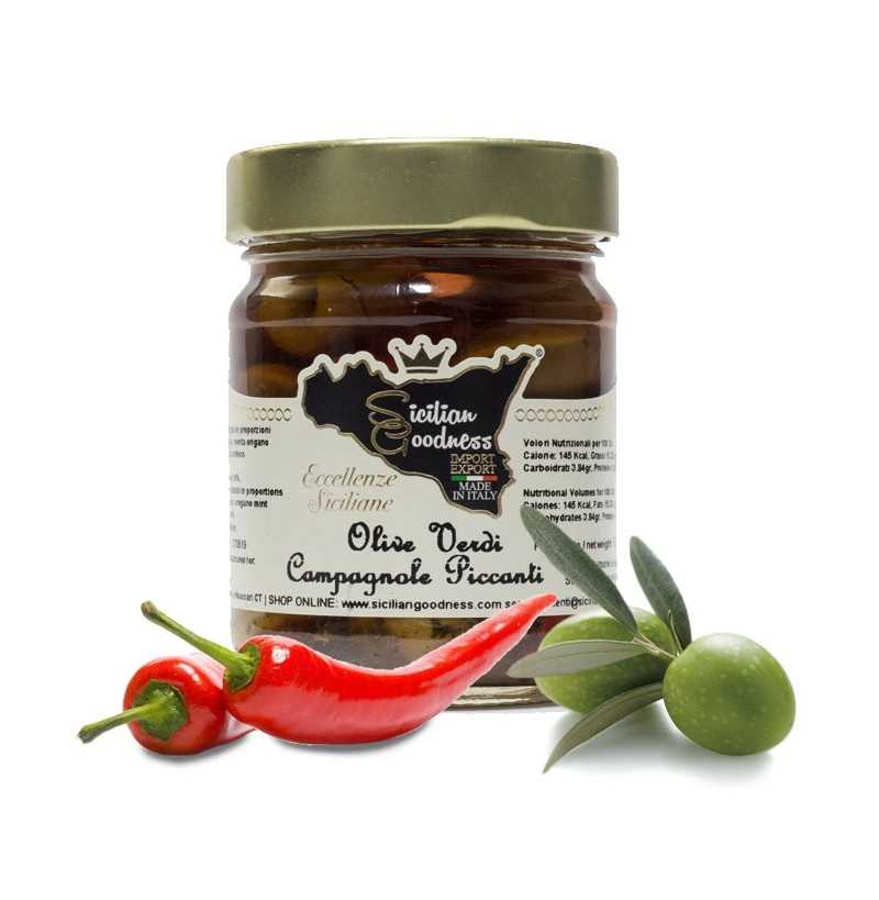 Spicy Campagnole Green Olives