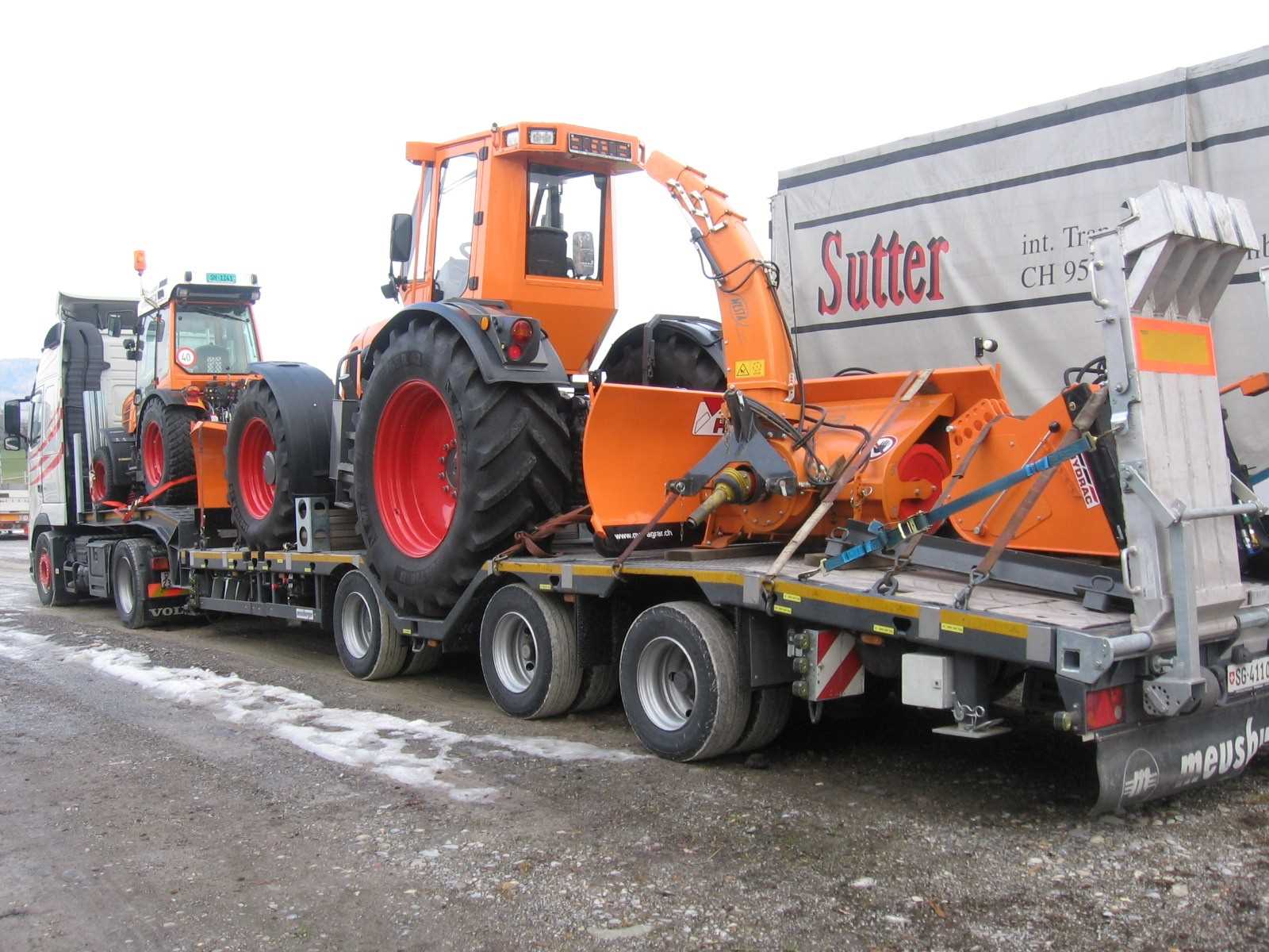  transport with  low bed trailer