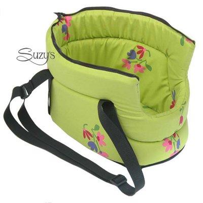Carrier with zipper green flowers for Pets