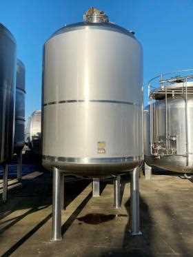 Used 7750 Litres 1707 Gallon Vertical Stainless Steel Jacketed Mixing Tank