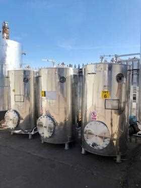  Vertical Stainless Steel Jacketed Insulated and Clad Mix Tank.