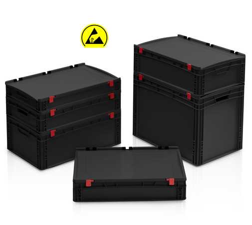 ESD EURO CONTAINERS WITH LID