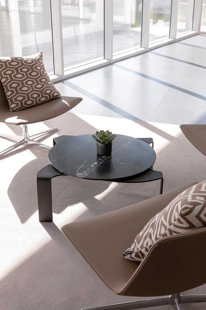 Low round marble coffee table