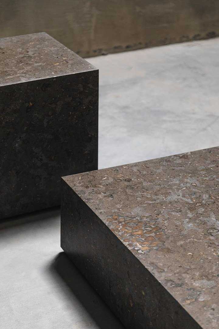 Low square marble coffee table