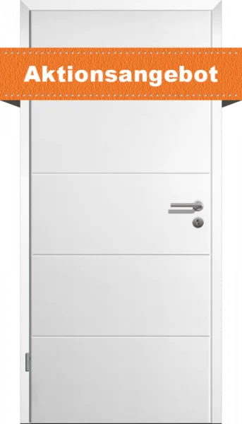 Complete package-style door + frame + handle