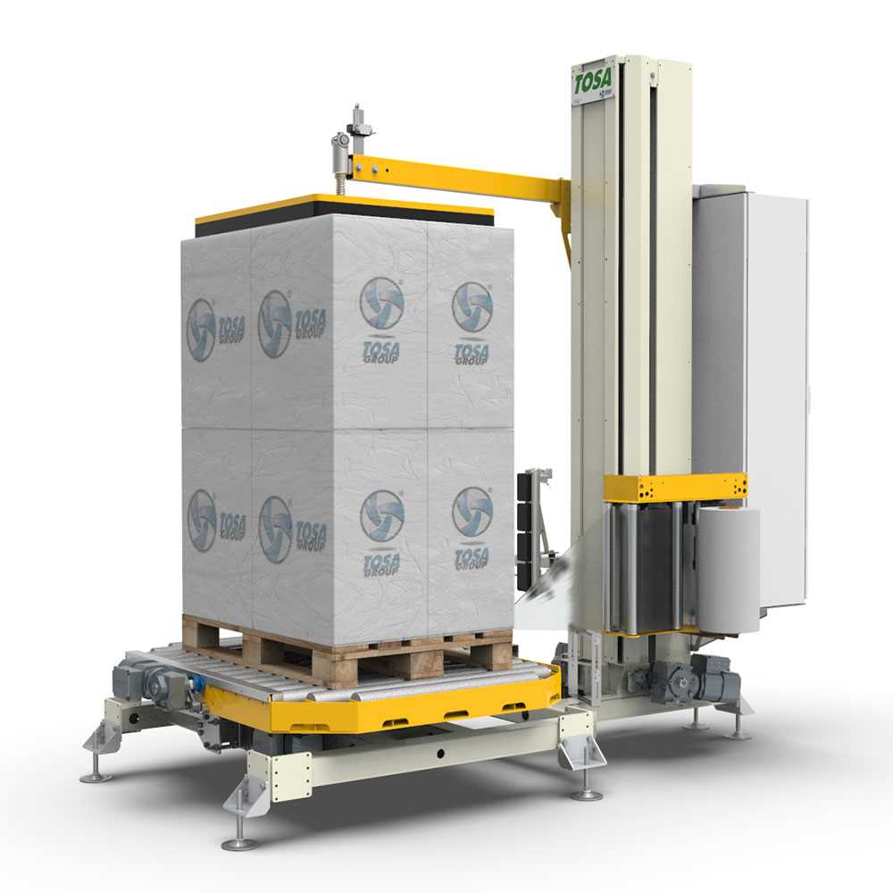 Wrapping machines with rotating arm