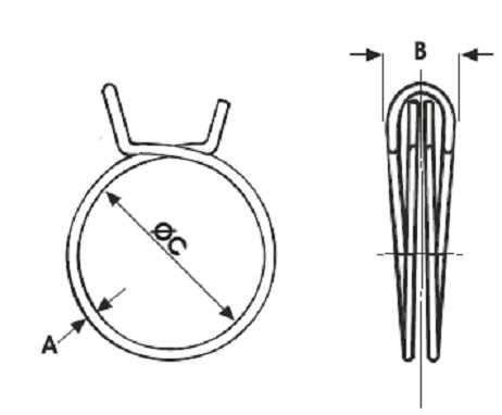 Wire spring Clamps dimensions