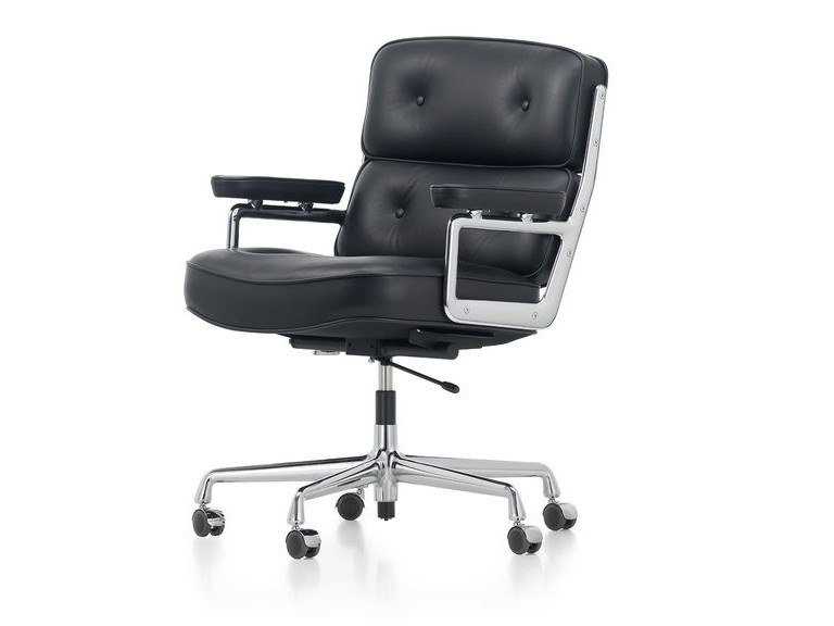 Upholstered leather office chair
