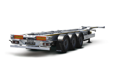 Universal rigid semi-trailer for container transport