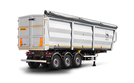 Steel tipper semi-trailer designed for the transport of 51 and 55 m3 scrap, high strength