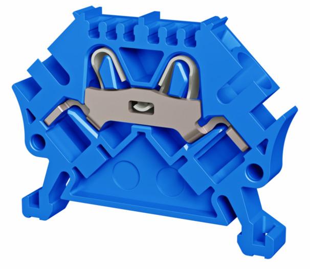 Steckfederklemme Push-in 2-Fach 45° 4mm2 blau