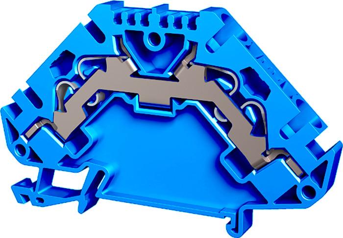 Steckfederklemme Push-in 4-Fach 4mm2 blau