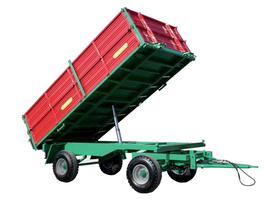 TWO-AXLE TRAILERS WITH THREE-WAY TIPPING