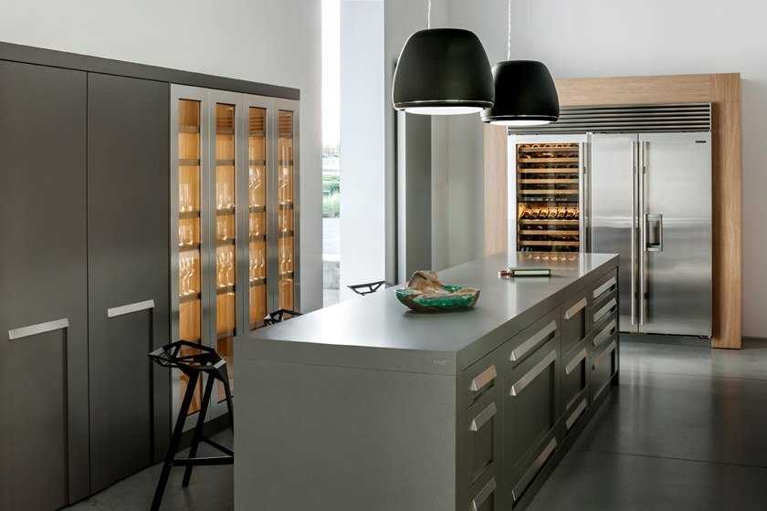 Metal kitchen with island